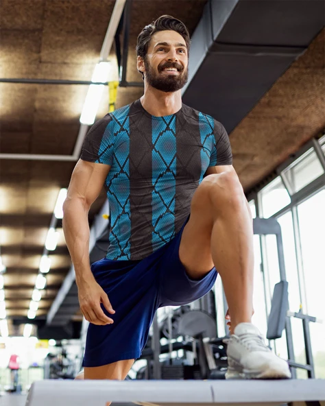 Desenli Antrenman ve Spor Forması, Halı Saha Forması, Nefes Alan Tişört, Yüksek Kalite Gym Tshirt - 5