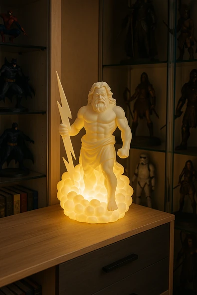 Zeus Masa Lambası  Mitolojik Dekoratif Gece Lambası Ev ve Ofis İçin