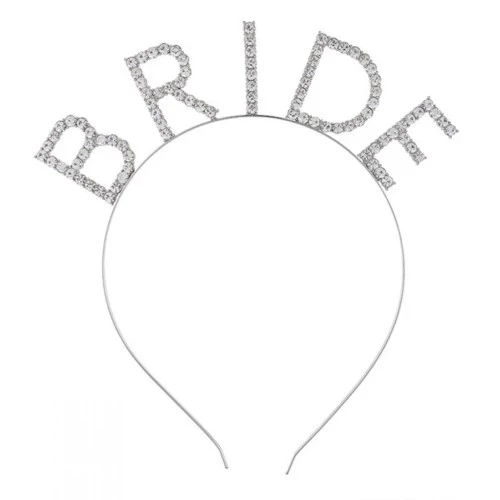 Bekarlığa Veda Kristal Taşlı Gümüş Bride Tacı - Resim 2