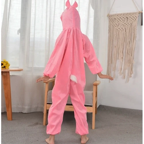 Çocuk Tavşan Kostümü Pembe Renk 4-5 Yaş - Resim 3