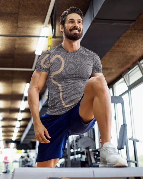 Desenli Antrenman ve Spor Forması, Halı Saha Forması, Nefes Alan Tişört, Yüksek Kalite Gym Tshirt - 5