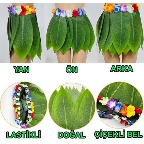 Tropikal Esintili Yapraklı Parti Eteği Çocuk Boy - Resim 2