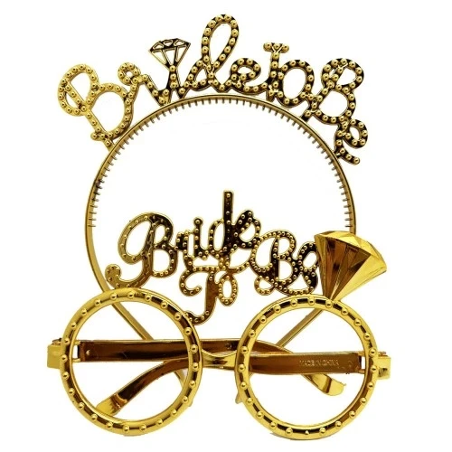 Bride To Be Taç ve Gözlük Seti Altın Renk ürün görseli