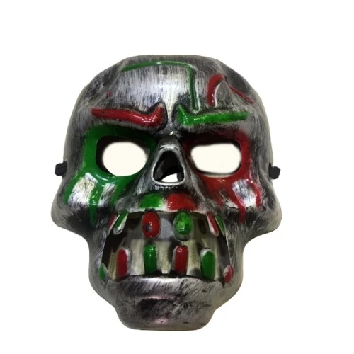 Kırmızı Kan Şeritli Dişli Dracula Kuru Kafa Maskesi Gri Renk ürün görseli