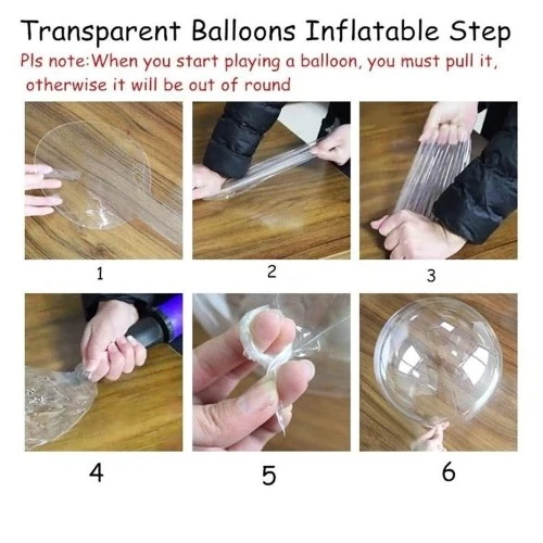 Kırmızı Simli Yuvarlak Şeffaf Balon 24 İnç - Resim 3