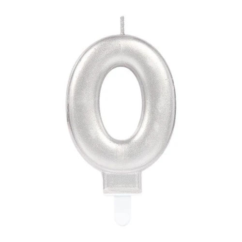 0 Rakamı Mum Gümüş Renk ürün görseli