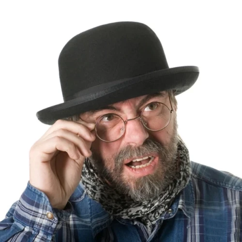 Siyah Renk Yetişkin Boy Retro Bowler Derby Şapkası 58 cm - Resim 2