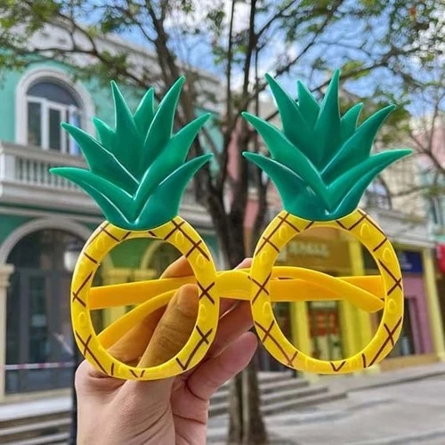 Tropikal Hawaii Ananas Şekilli Parti Gözlüğü - Resim 4