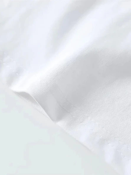 Baskılı Oversize Bisiklet Yaka T-shirt - Beyaz - Resim 3