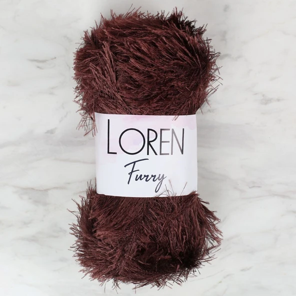 Loren Furry Kahverengi El Örgü İpi - RF093 - 34064 ürün görseli