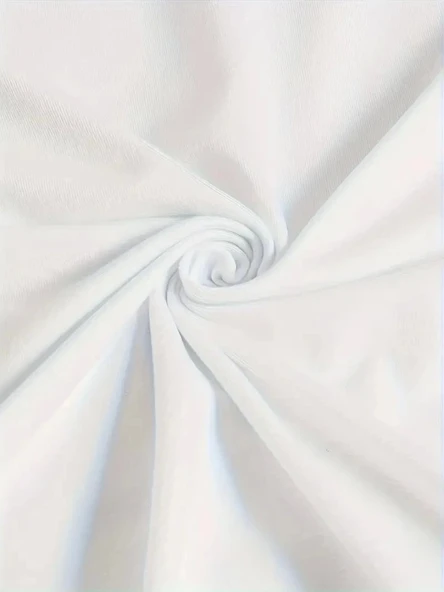 Baskılı Oversize Bisiklet Yaka T-shirt - Beyaz - Resim 3