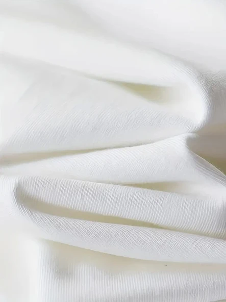 Baskılı Oversize Bisiklet Yaka T-shirt - Beyaz - 2