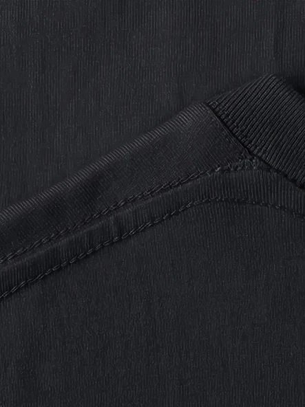 Baskılı Oversize Bisiklet Yaka T-shirt - Siyah - 3