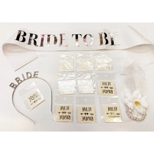 Gümüş Renk Bride Partisi Seti 13 Parça - Resim 2