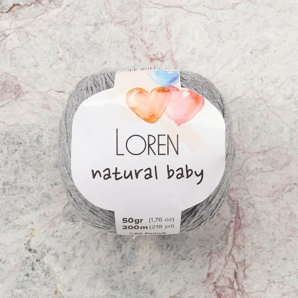 Loren Natural Baby Açık Gri El Örgü İpi - R079 - 33827 ürün görseli