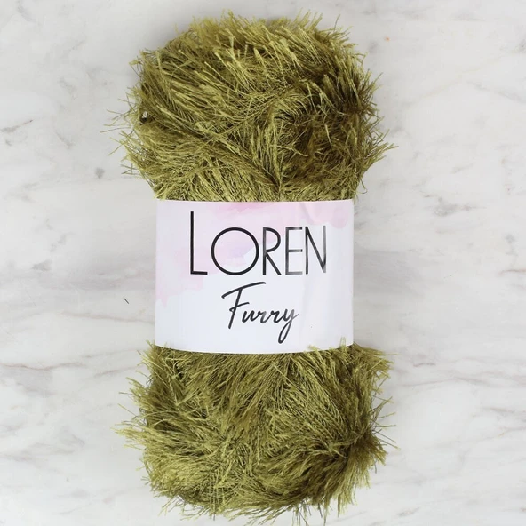 Loren Furry Yeşil El Örgü İpi - RF044 - 34058 ürün görseli