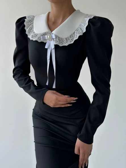 Coventry Yakalı Elbise - Resim 4