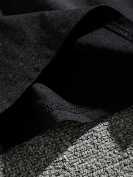 Erkek Dağ Grafikli Tişört, Yaz Için Büyük Beden Rahat T-shirt - Siyah - Resim 4