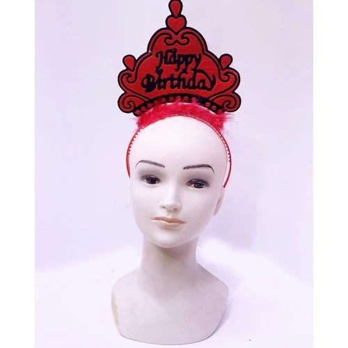 Happy Birthday Neon Kırmızı Doğum Günü Tacı ürün görseli