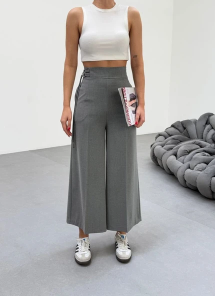 230 Gr Poly Viscose Full Lycra Metal Toka Aksesuarli Pantolon - Resim 3