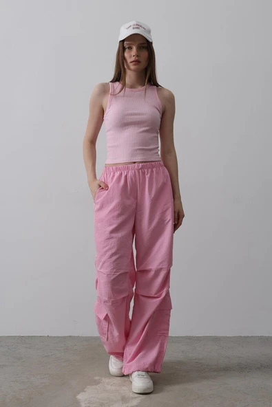 Paraşüt Cargo Pantolon - Pembe - 3