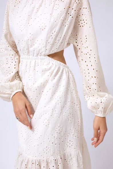 Sırt Dekolteli Brode Elbise - Resim 4