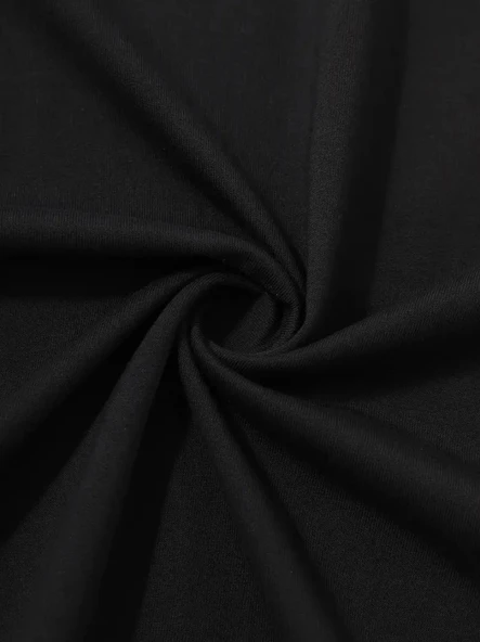 Baskılı Oversize Bisiklet Yaka T-shirt - Siyah - Resim 4