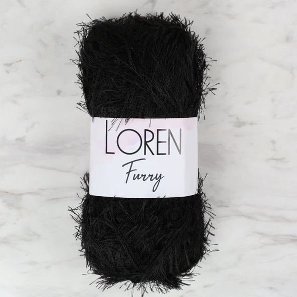 Loren Furry Siyah El Örgü İpi - RF1001 - 34066 ürün görseli