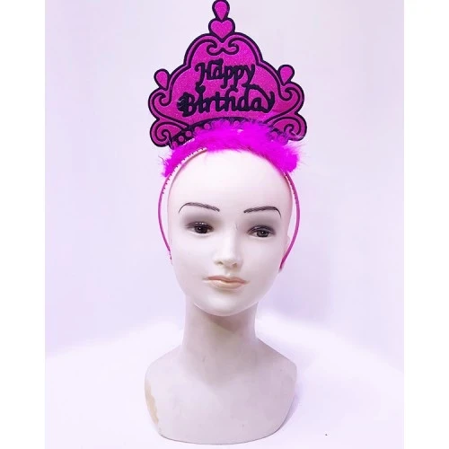 Happy Birthday Neon Fuşya Taç ürün görseli