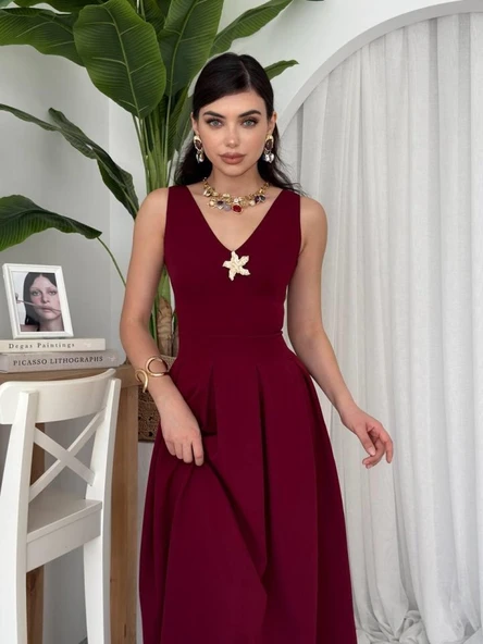 Late Yıldız Detaylı Elbise - Resim 3