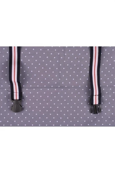 BUFFER® Kullanışlı Bebek Emzirme Önlüğü Gri Puantiyeli - 3