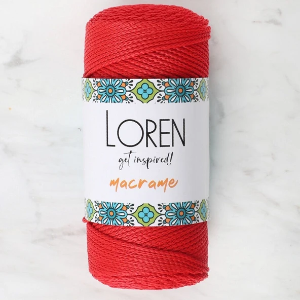 Loren Macrame Kırmızı El Örgü İpi - RM 0100 - 34334 ürün görseli