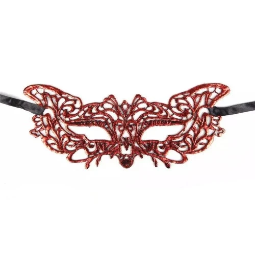 Kırmızı Dantel Masquerade Maskesi 9 No - Resim 2