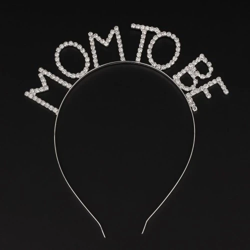 Kristal Taşlı Gümüş Renk Mom to Be Tacı Anne Tacı ürün görseli