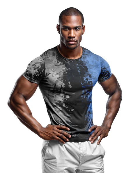 Desenli Antrenman ve Spor Forması, Halı Saha Forması, Nefes Alan Tişört, Yüksek Kalite Gym Tshirt - 1