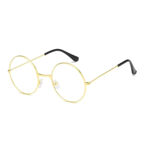 John Lennon Tarzı Gold Çerçeveli Şeffaf Gözlük ürün görseli