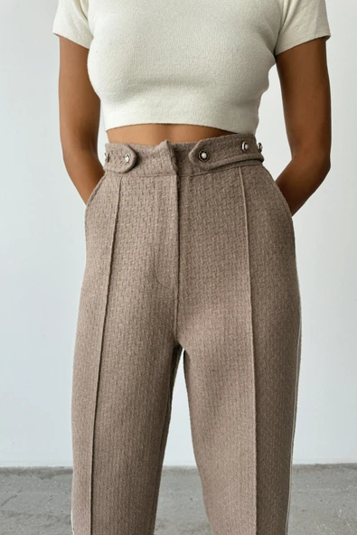 CHANEL PANTOLON YAN BİYELİ - Vizon - 2