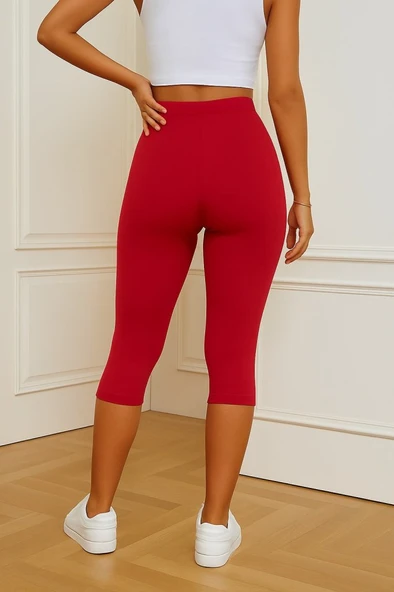 Kadın Yüksek Bel Dalgıç Midi Tayt - Resim 2