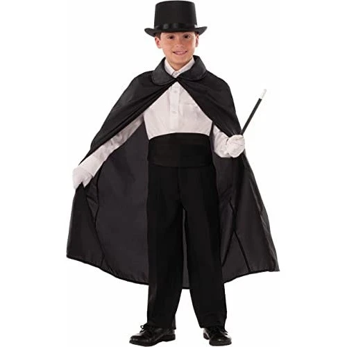 Sihirbaz Pelerini ve Sihirbaz Şapkası Siyah Renk Çocuk Boy ürün görseli