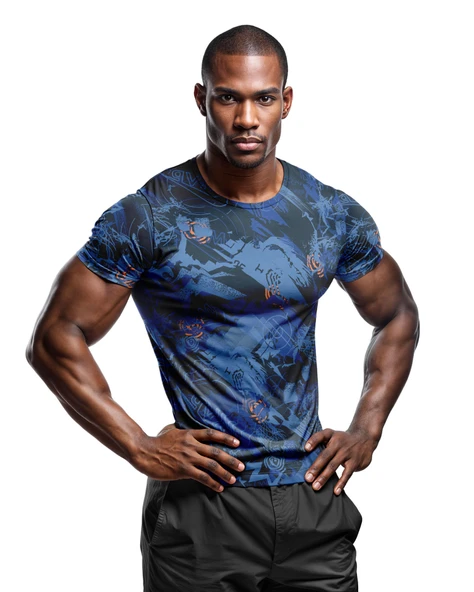 Desenli Antrenman ve Spor Forması, Halı Saha Forması, Nefes Alan Tişört, Yüksek Kalite Gym Tshirt - 1