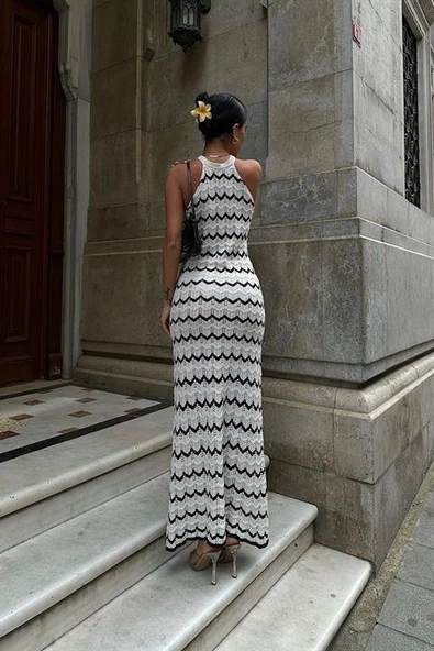 Melina Ajurlu Halter Yaka Elbise 2774 - Resim 4