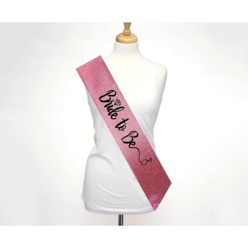 Pembe Siyah Alyanslı Bride To Be Kuşak Kemer - Resim 2