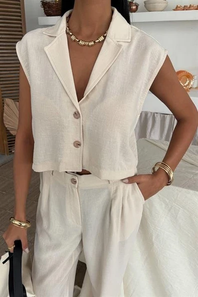 Zoe Crop Yelek Takım 9744-08 - 4