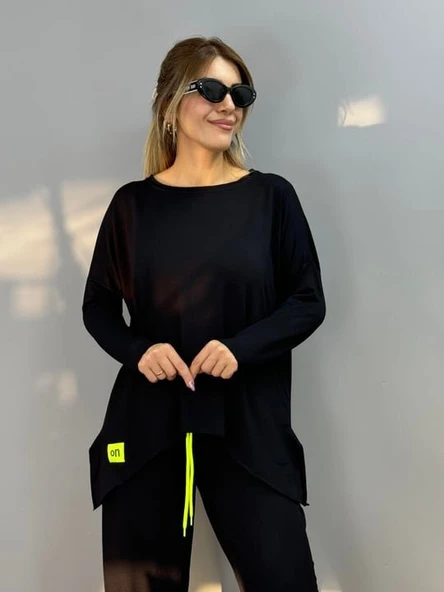 Kadın Iki Iplik Viskon Pamuk Kumaş Arma Detaylı Ikili Takım - Resim 10