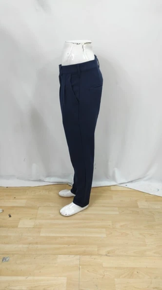 Erkek Belden Düğmeli Cepli Dokuma Pantolon - Resim 12