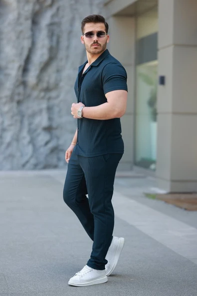 Erkek Ottoman Kumaş Pantolon Gömlek Takım - Resim 6