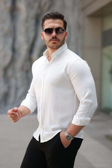 Erkek Uzun Kollu Gömlek - 5