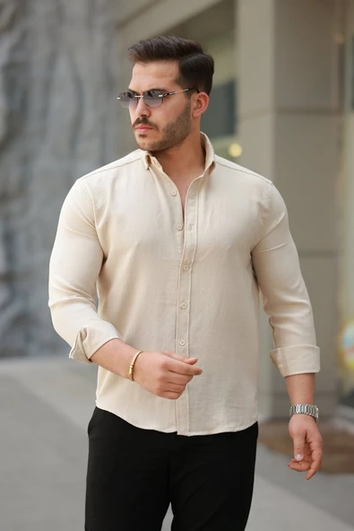 Erkek Uzun Kollu Gömlek - Resim 4