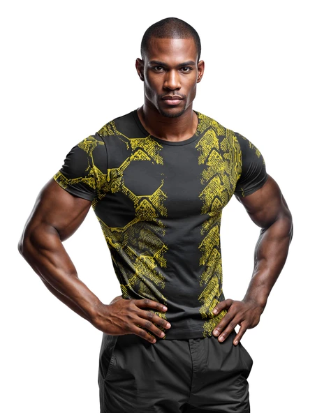 Desenli Antrenman ve Spor Forması, Halı Saha Forması, Nefes Alan Tişört, Yüksek Kalite Gym Tshirt - 1