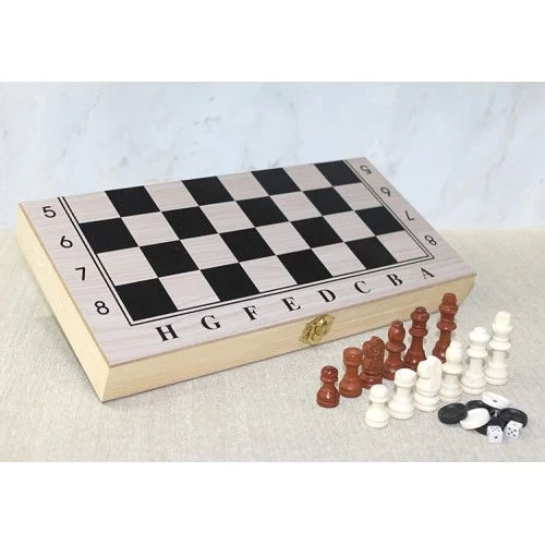 Ahşap Kutulu Satranç Tavla Seti Model 2 ürün görseli